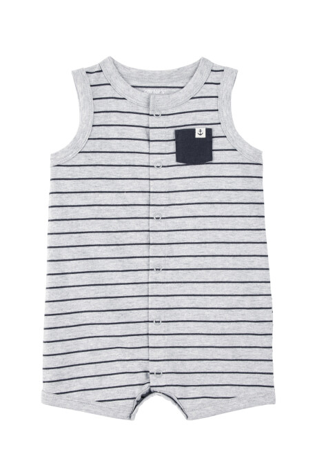 Monito corto de algodón, diseño a rayas Sin color