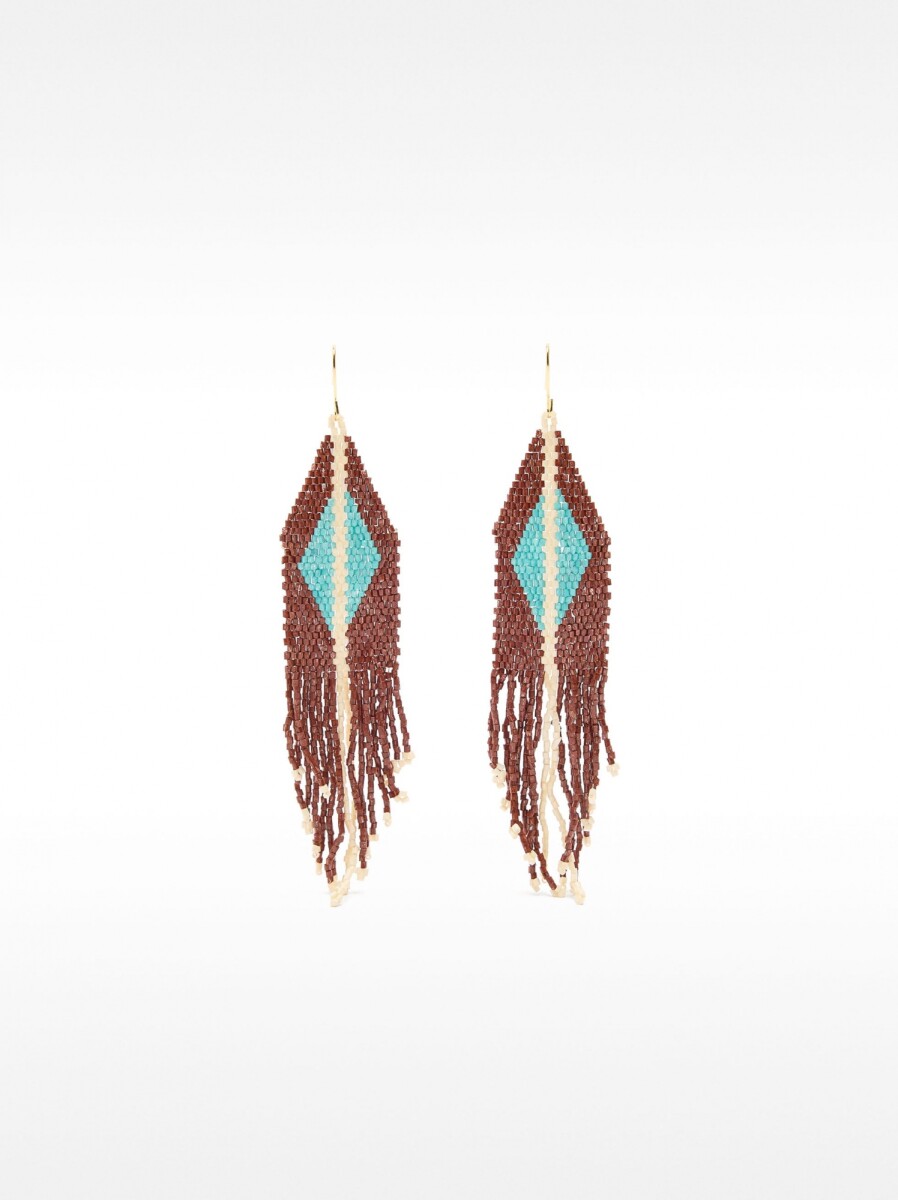 Pendientes Con Cuentas Rombo - multicolor 