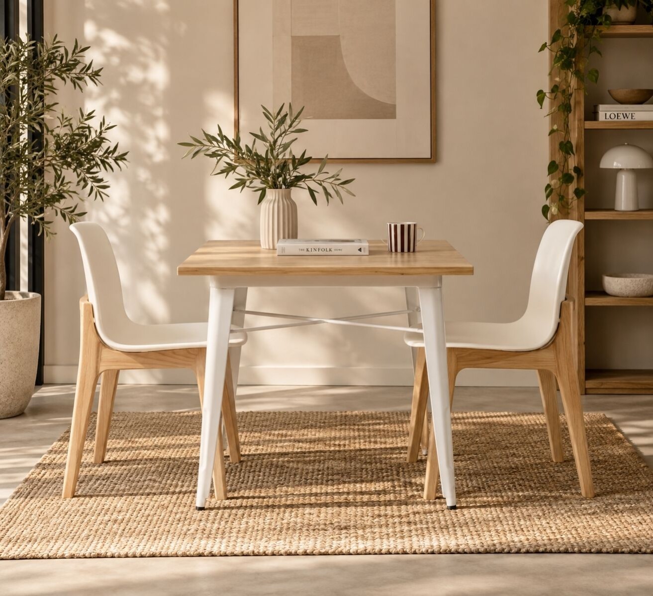 Mesa Tolix 80x80 cm - Blanco 