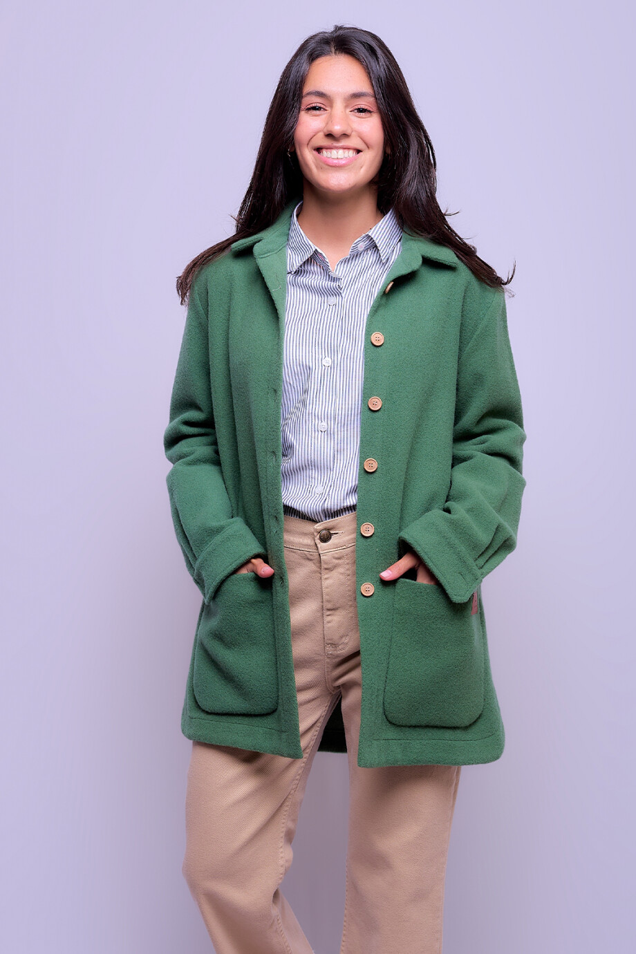 Camisa Leñadora Dama Viento Verde