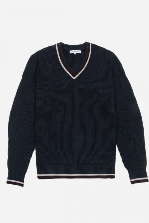 Sweater terminaciones en contraste - Hombre AZUL MARINO