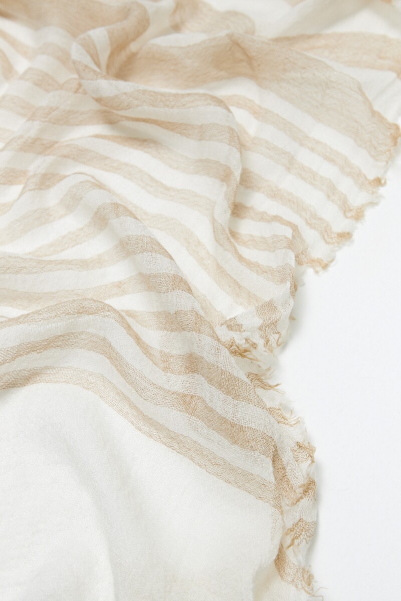 Pashmina rayada beige