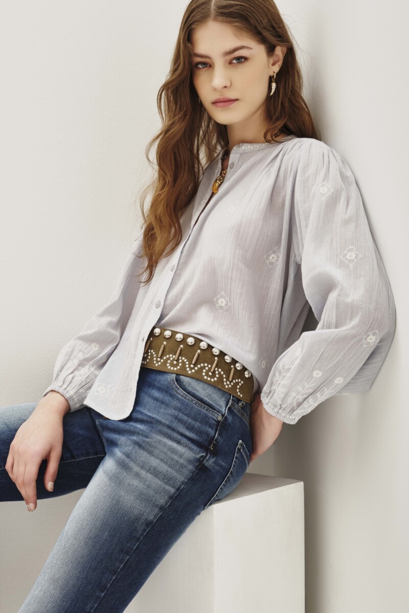 Camisa Birdie Celeste