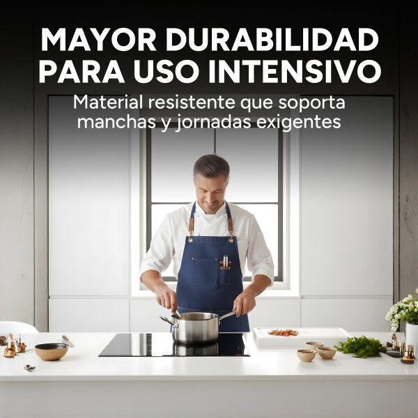 Delantal Gastronómico Jean Cocina Barbería Asado Chef Taller Color Azul