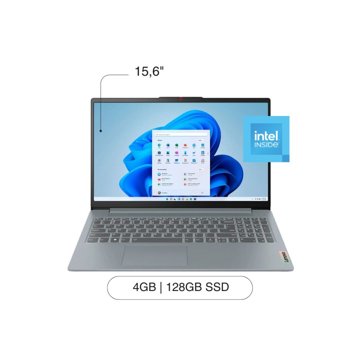 Notebook LENOVO Ideapad Slim 3 15,6' FHD 128GB / 4GB RAM Intel N100 W11 - Gray 