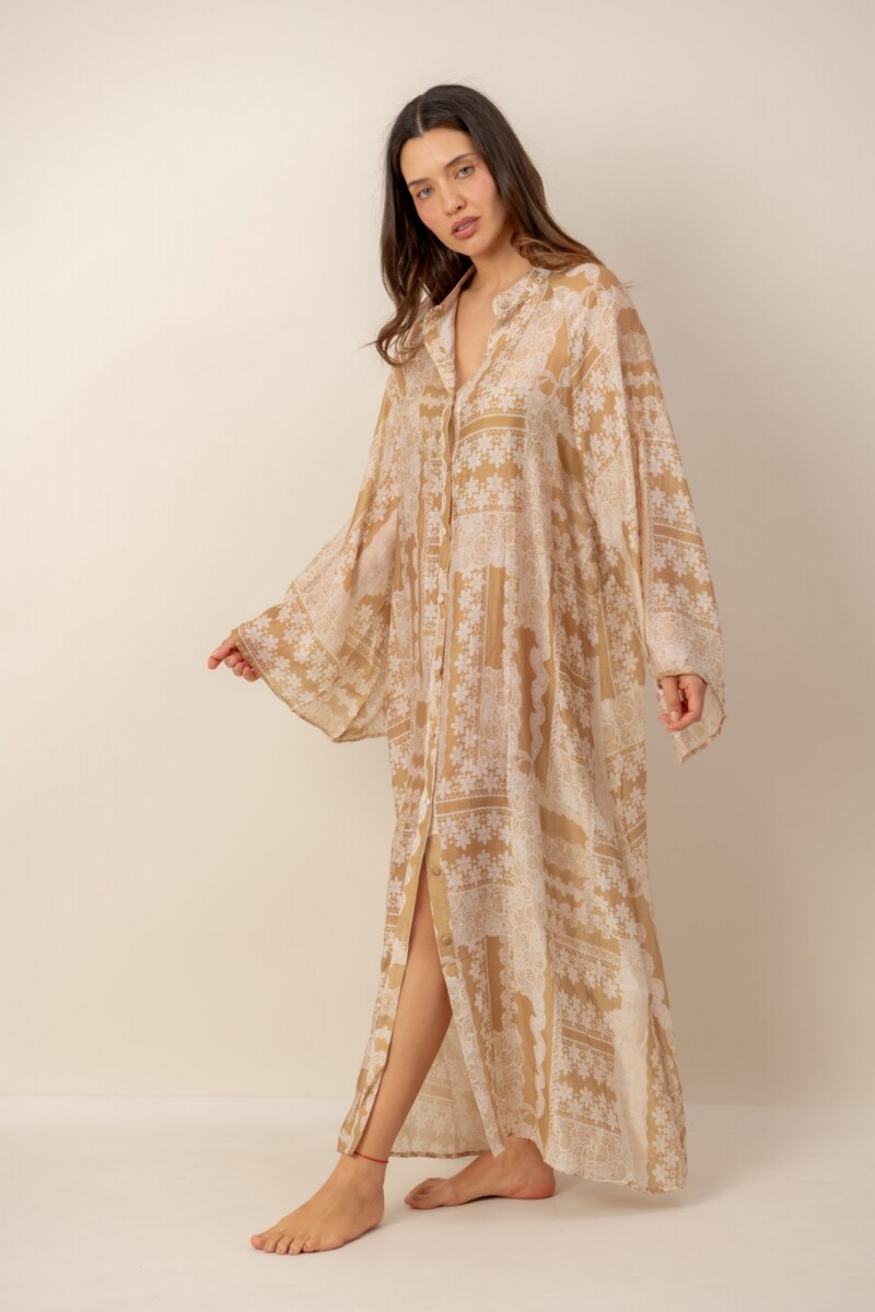 Vestido Estampa - Natural 
