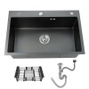 Pileta de cocina DREAM simple acero Negra 60x45x23 cm Pileta De Cocina Dream Simple Acero Negra 60x45x23 Cm