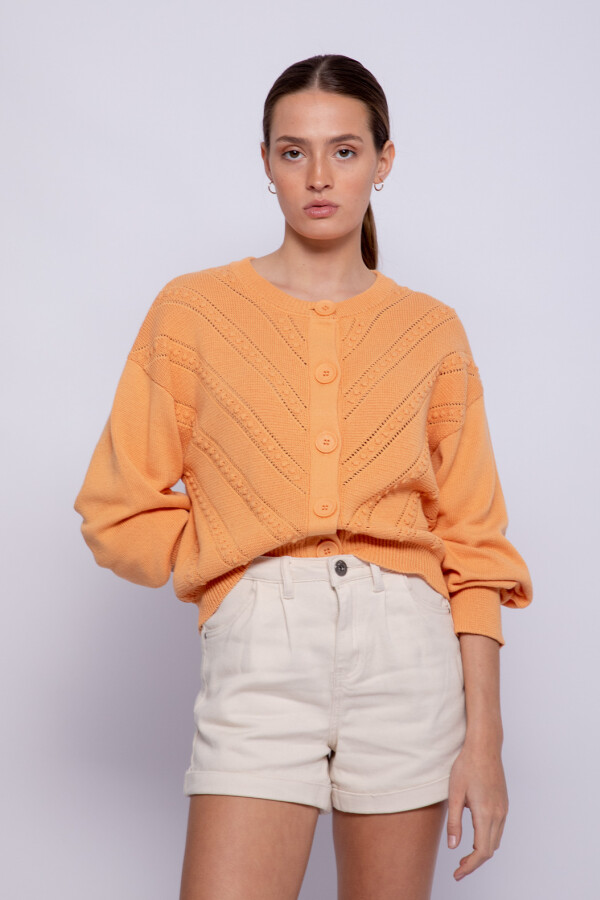 CARDIGAN RIZADO Durazno