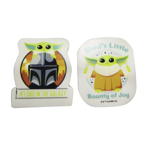 Pack x 2 Goma de Borrar Baby Yoda 4 cm VERDE