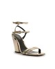 Sandalia Taco Ancho Alto Color Champagne U