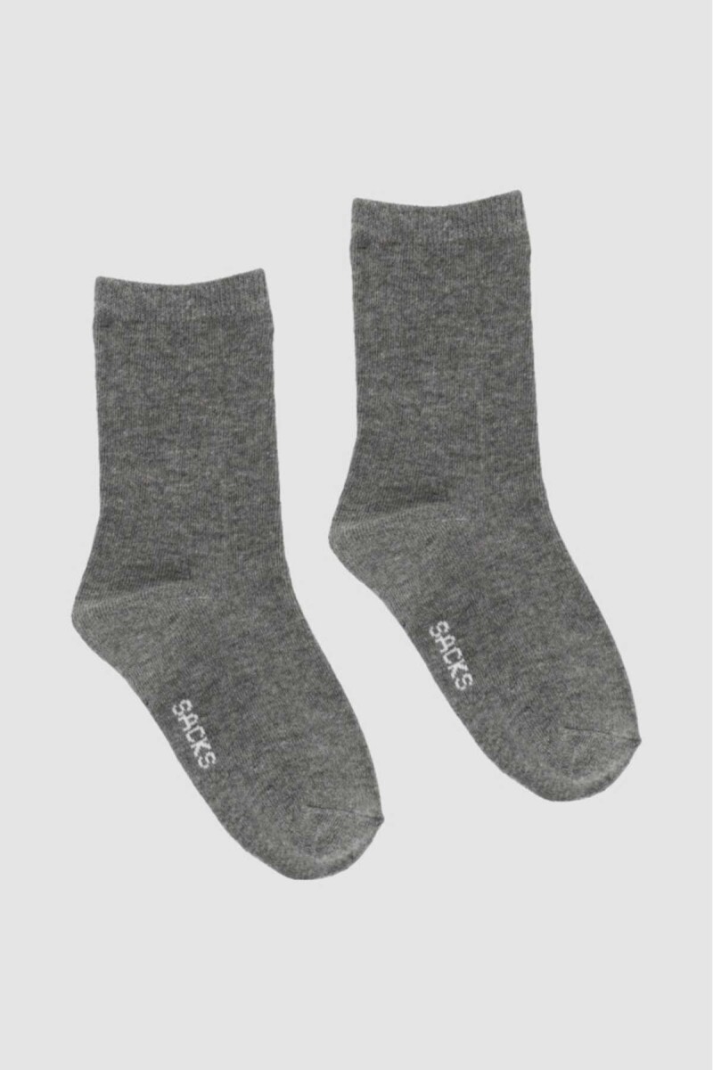 Medias de algodón crew lisas jk - Gris melange 