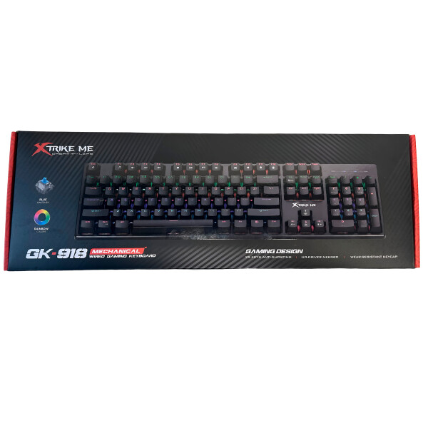 Teclado Mecánico Gamer Rgb Xtrike Me GK-918 Anti-Ghosting Color Negro