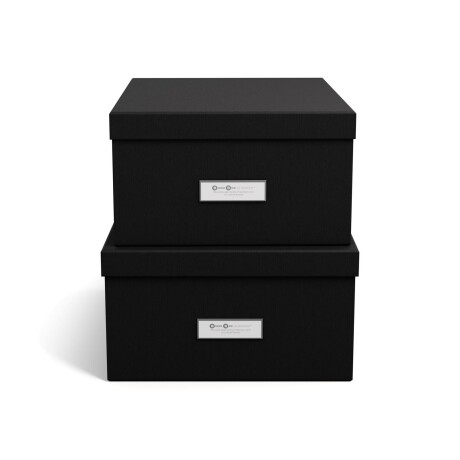 SET 2 CAJAS ORG C/TAPA PAPEL NEGRO ULRIKA