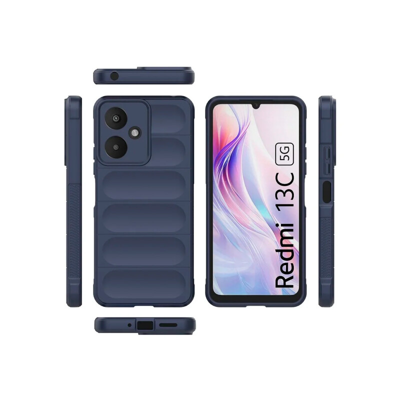 Protector para Xioami Redmi 13C 5G engomado textura azul Protector Para Xioami Redmi 13c 5g Engomado Textura Azul