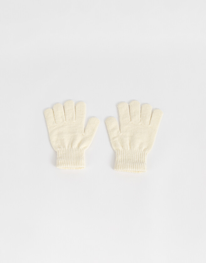 Guantes Varios Clasico Guantes Tejidos - Blanco Crudo