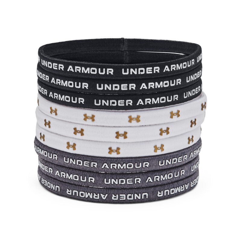 UA Elastic Hair Tie 9PK-PNK BLK-002