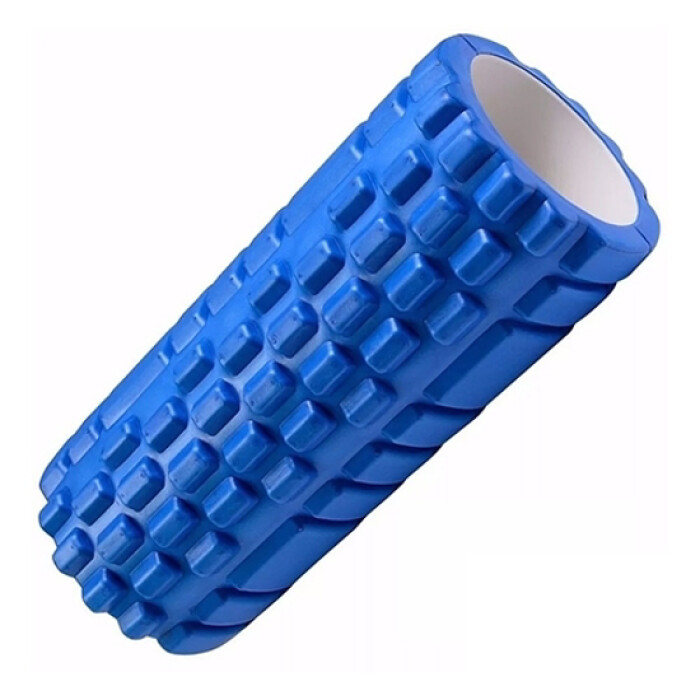 (ARG-018 Rolo Rodillo texturado Pilates Yoga 14x33cm Randers Azul