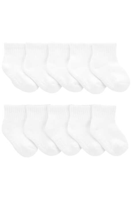 Pack diez pares de medias tobilleras de algodón, blancas Pack diez pares de medias tobilleras de algodón, blancas