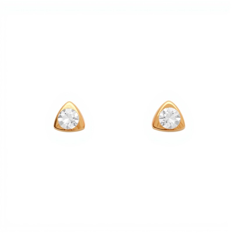 Caravanas Triangulo de luz oro- Oro bajo - Zirconia - CA8113 conpiedra