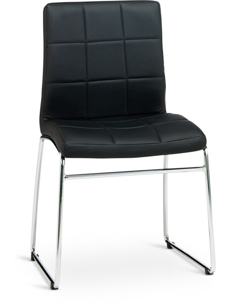 Silla de comedor HAMMEL polipiel negro/crom Silla de comedor HAMMEL polipiel negro/crom