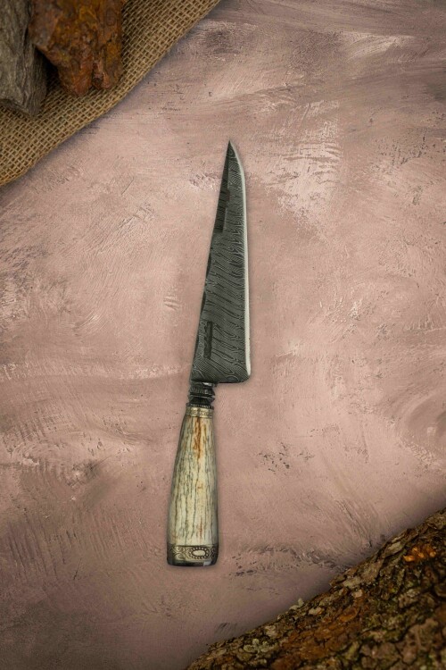 Cuchillo Cabo de Hueso - Acero de Damasco Cuchillo Cabo de Hueso - Acero de Damasco