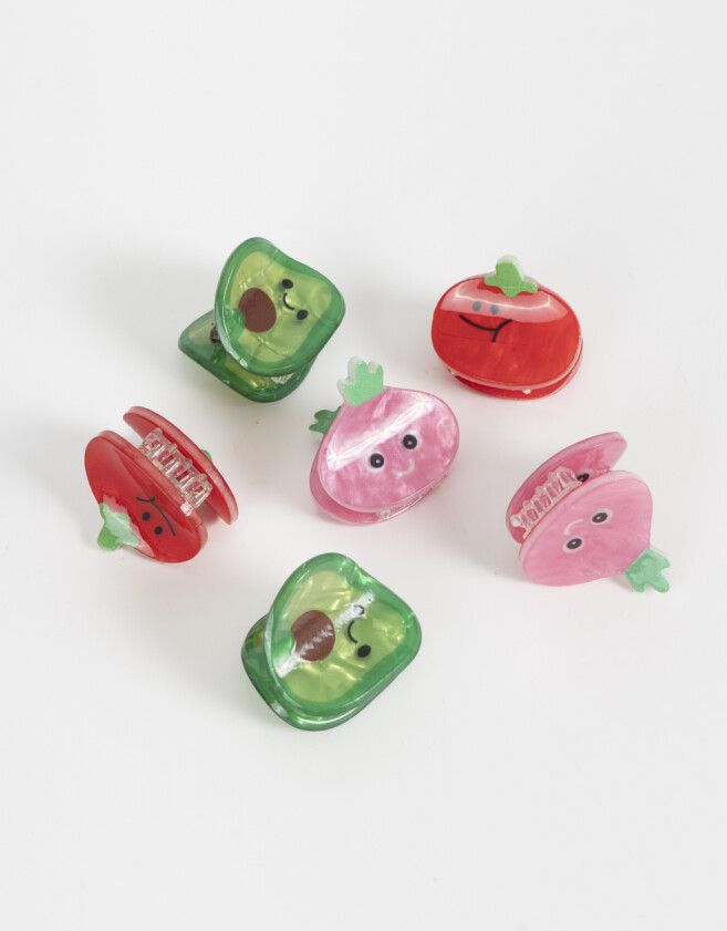 Hebillas Infantiles Frutas Combinacion Tricolor