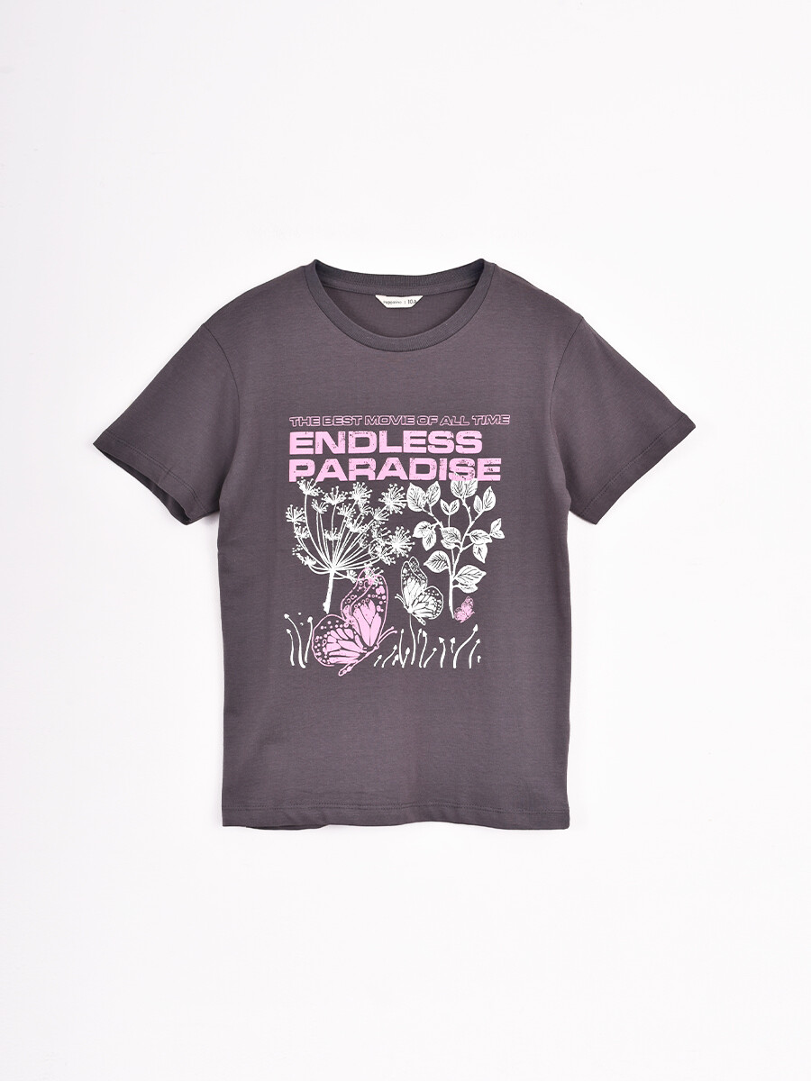 REMERA NAT - GRIS OSCURO 