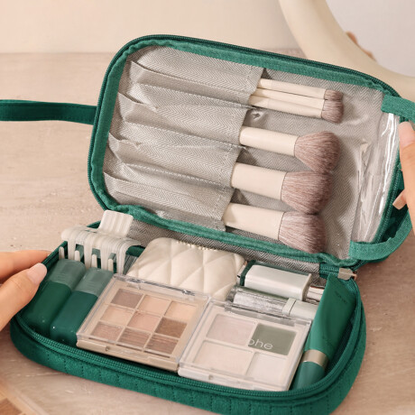 Neceser con bolsillo inferior Velvet BLove Verde