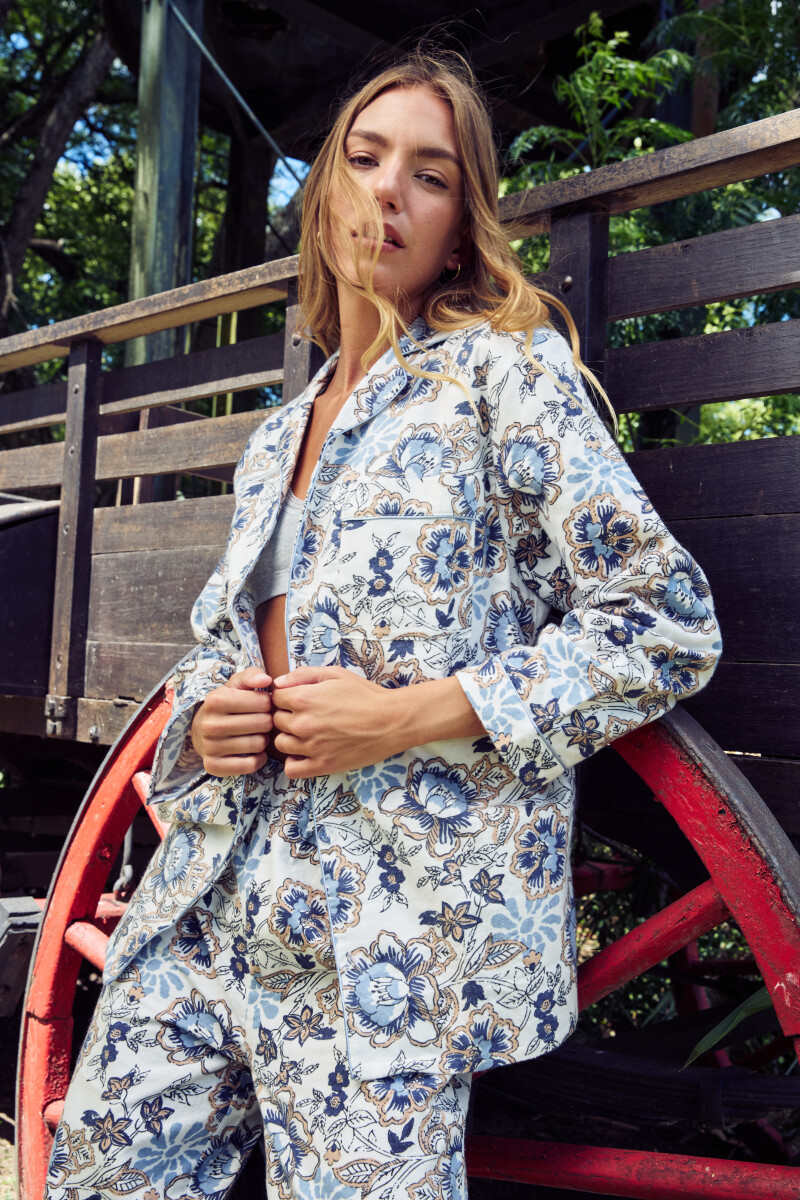 Pijama franela - Flores 