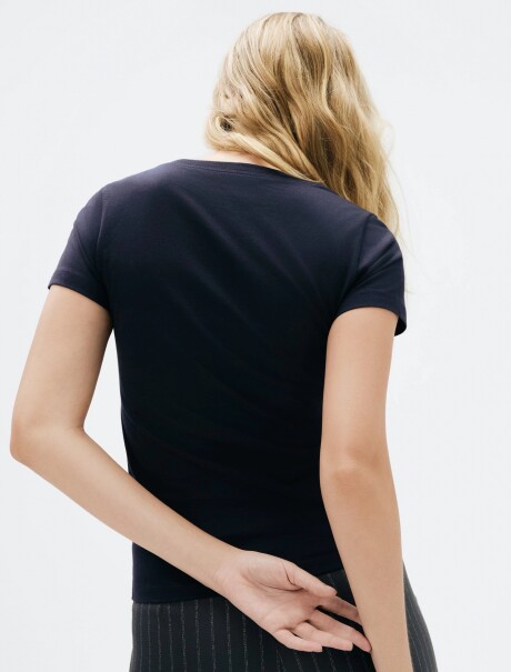 CAMISETA BÁSICA SLIM WORLD AZUL OSCURO