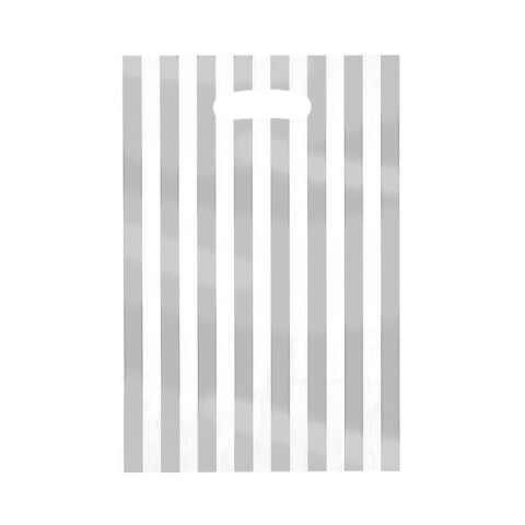 Bolsa de Sorpresita de Nylon a Rayas x10 Plateado