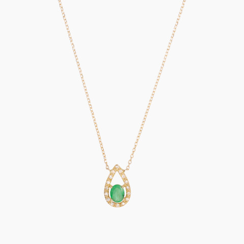 Cadena con dije en oro 18k con Esmeralda y brillantes Cadena Con Dije En Oro 18k Con Esmeralda Y Brillantes