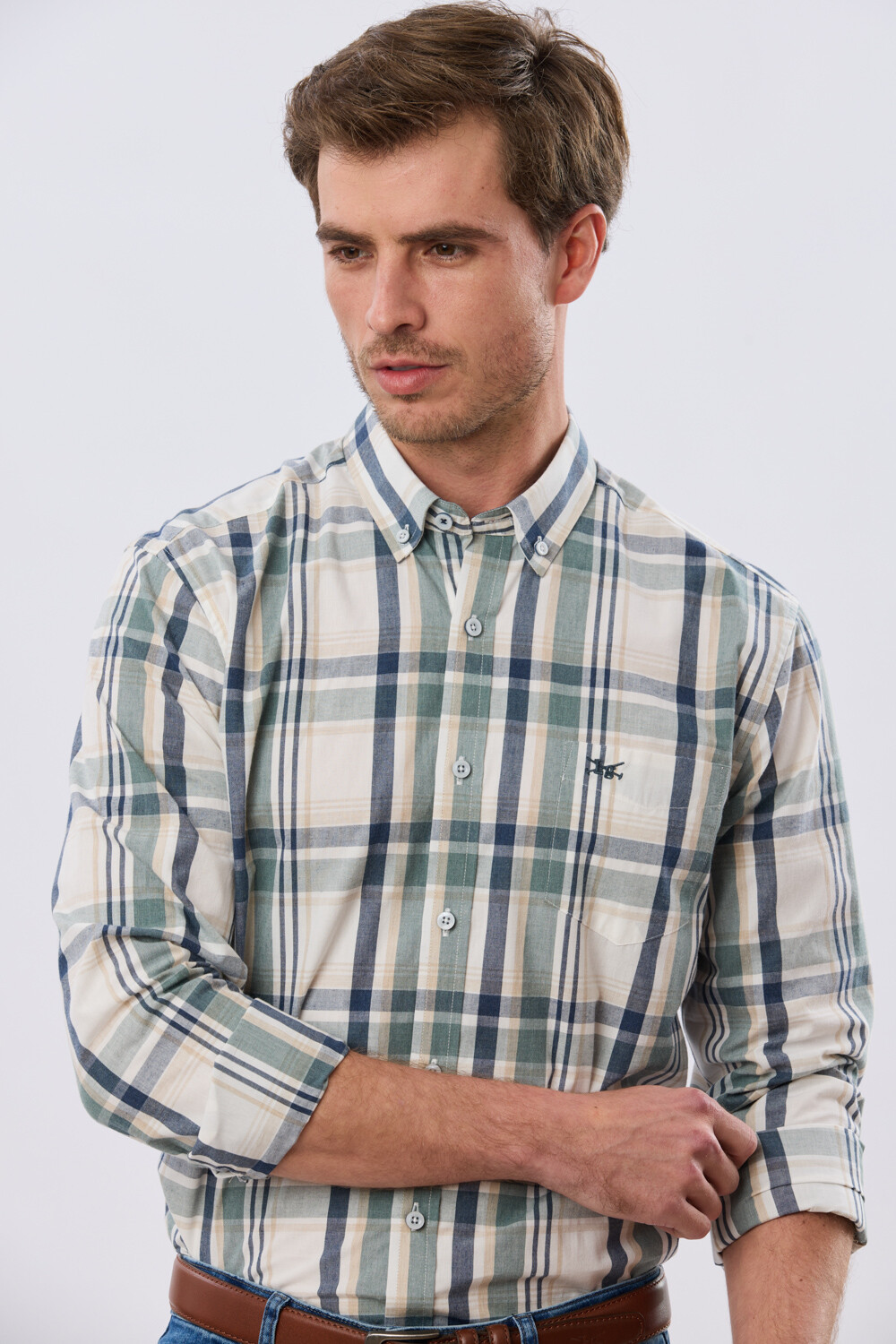 CAMISA CUADROS Blanco