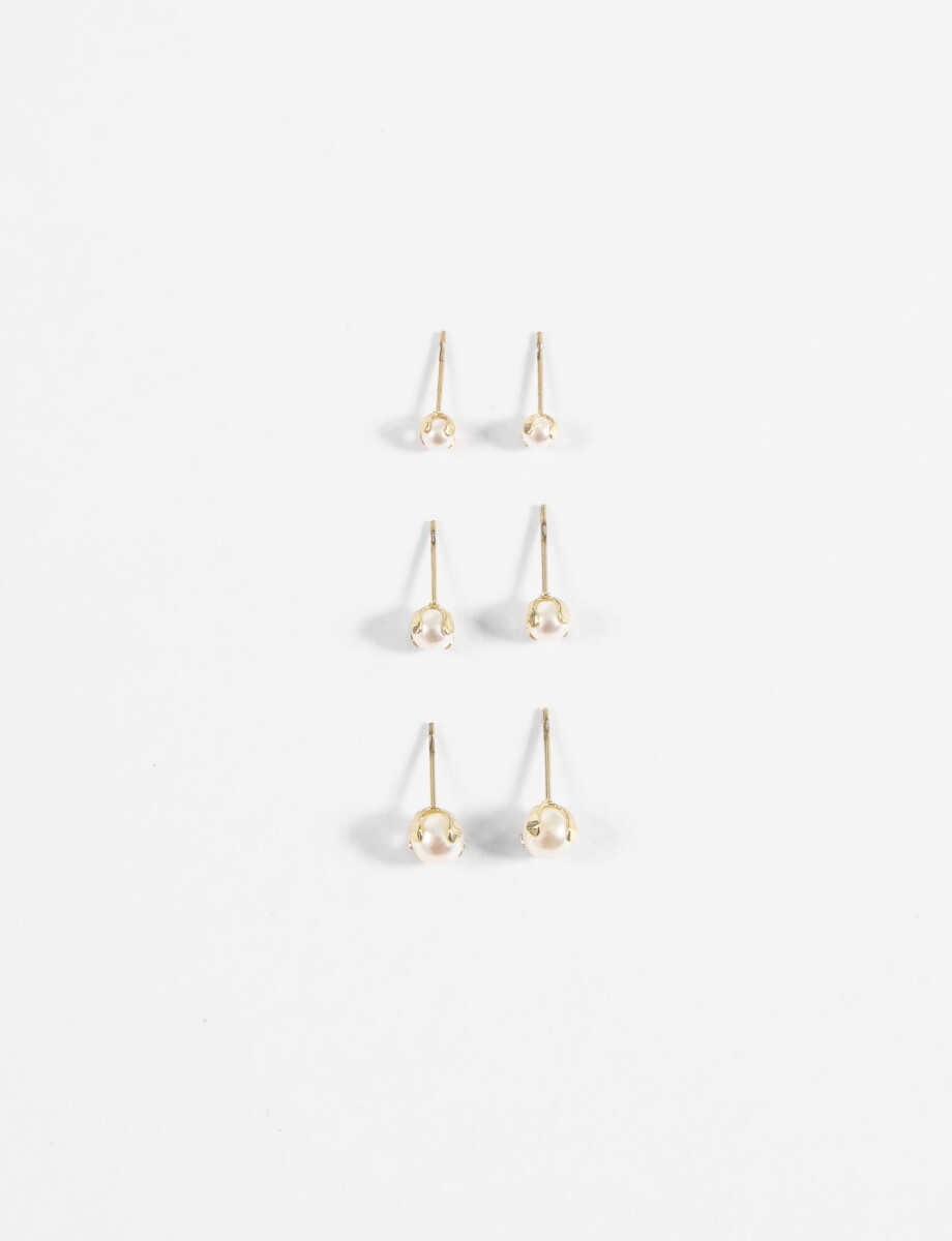 Set de perlas acero - dorado 