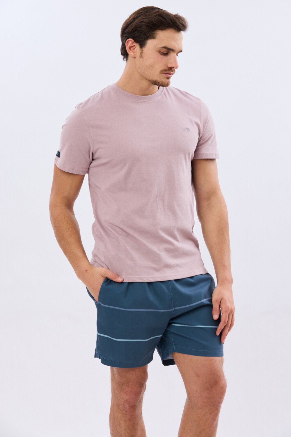 SHORT DE BAÑO RAYADO Azul