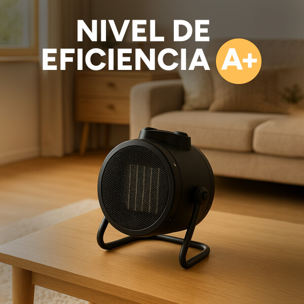Caloventilador Cañon 2000W Eléctrico Potente 3 Modos Estufa Variante Color Negro