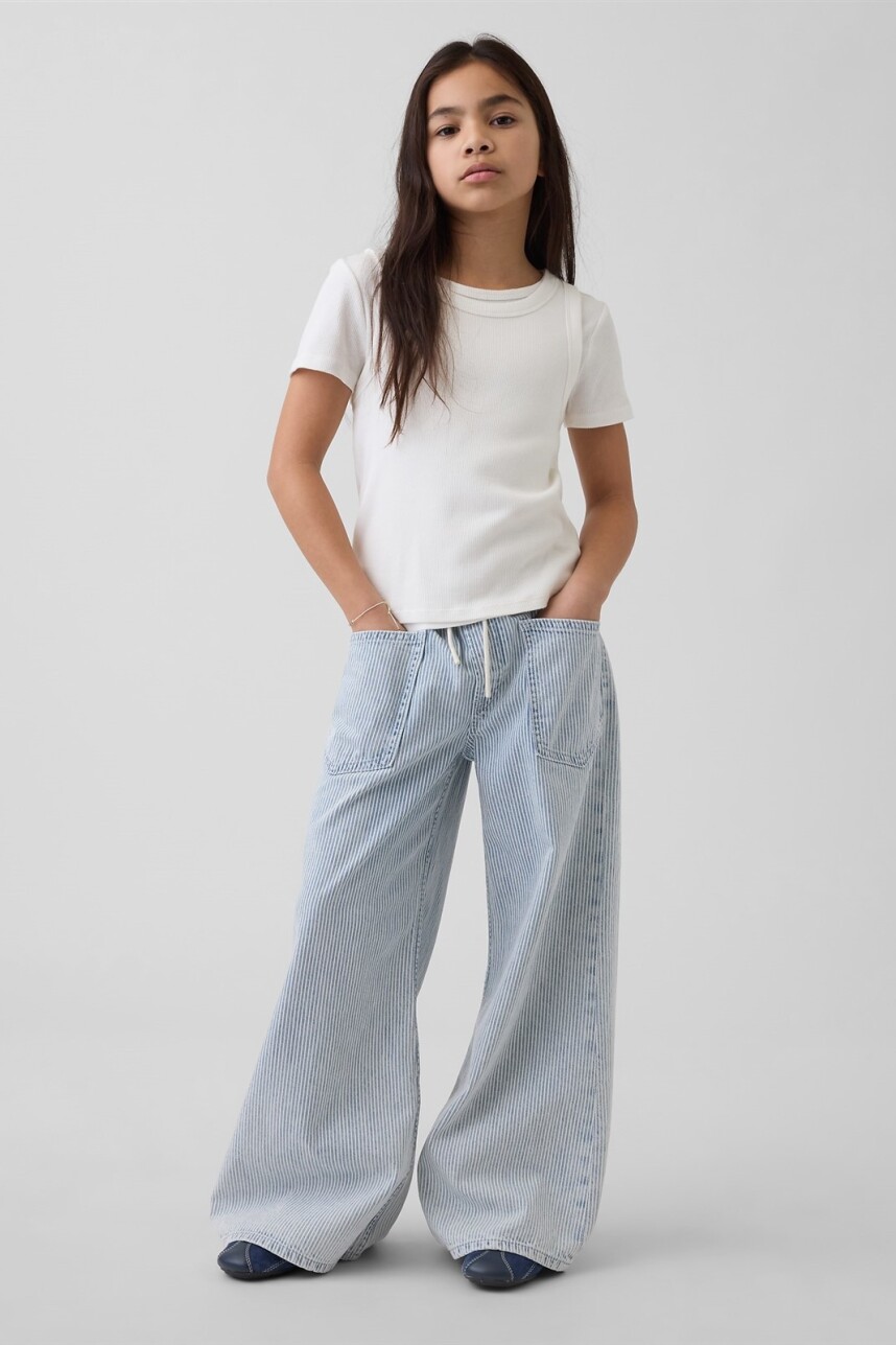 Jean Baggy Niña Railroad Strp Indigo