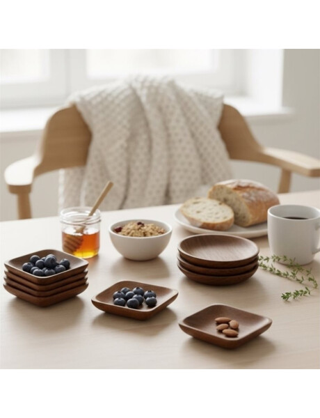 SET X4 COPETINEROS CUAD. MADERA 13X13X2.5CM SET X4 COPETINEROS CUAD. MADERA 13X13X2.5CM