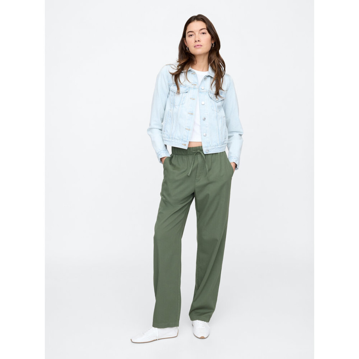 V-TWILL EASY PANT - THYME 19-0309 TCX 