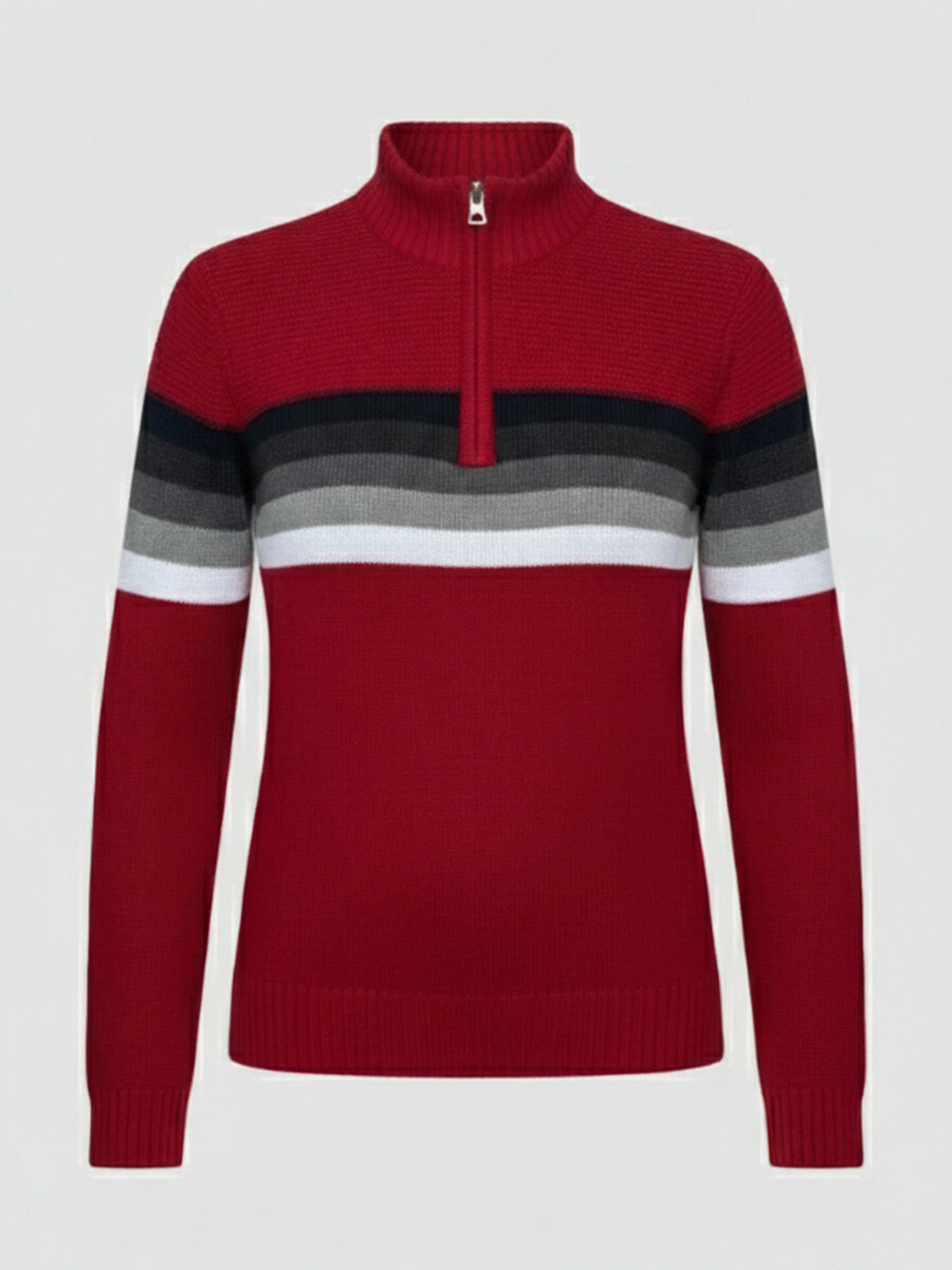 SWEATER NILO CON MEDIO CIERRE RUSTY - Bordeaux 