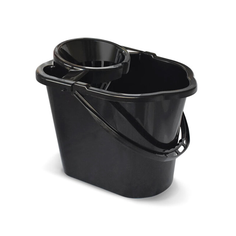 Balde con centrifugadora para mopa 14 lts NEGRO