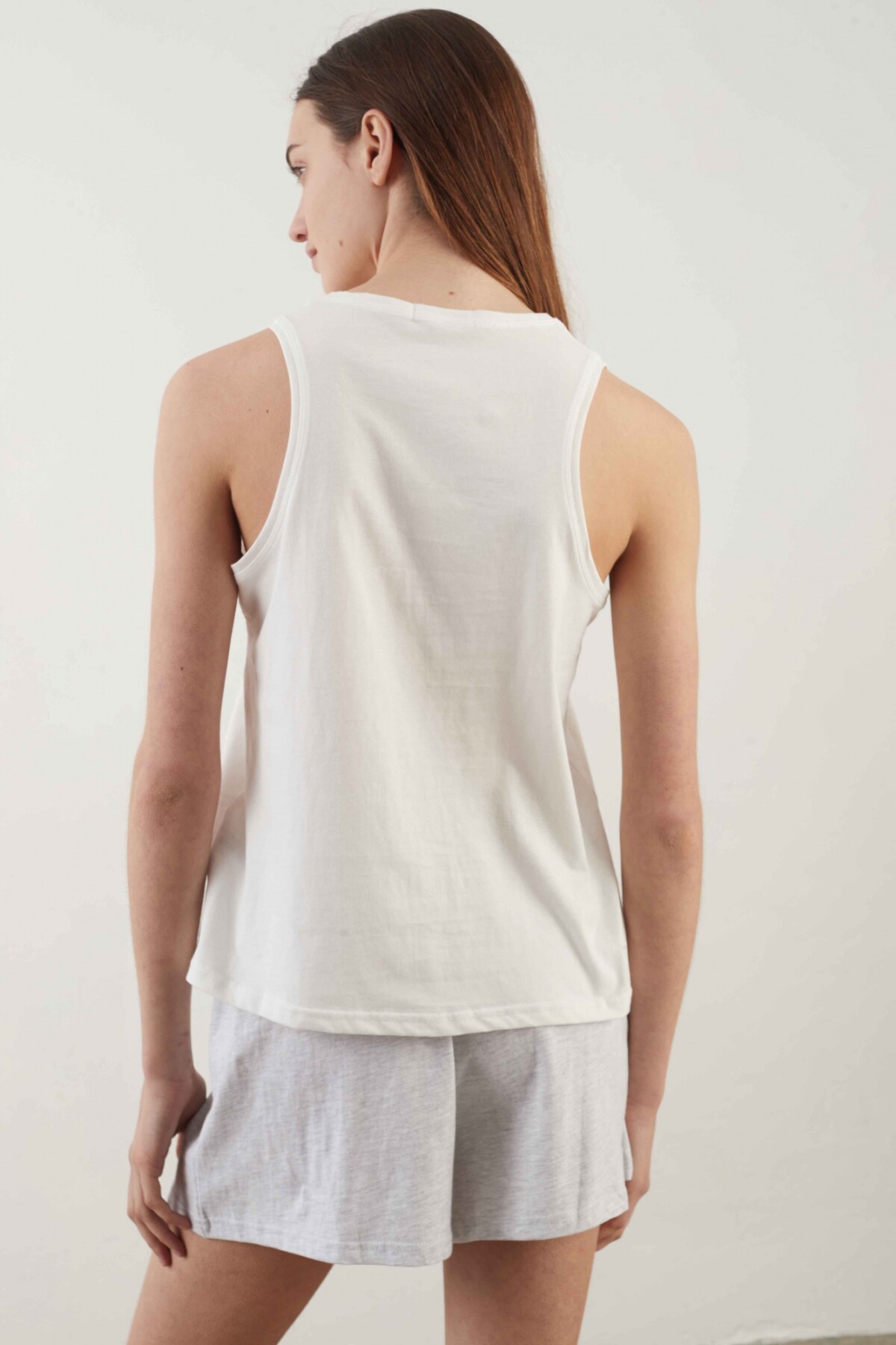 Musculosa Frey Blanco/Celeste