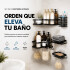 Organizador Baño Estante 5 Piezas Adhesivo Acero Inoxidable Negro 1