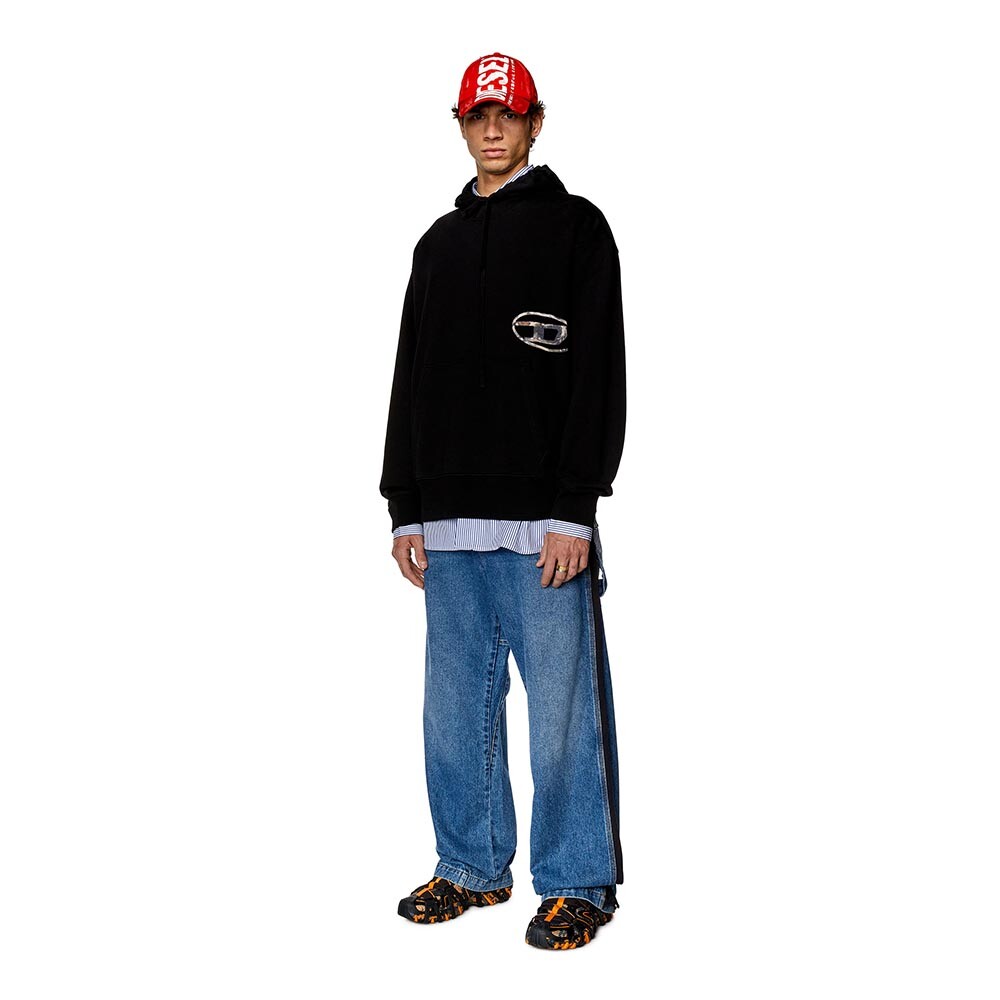 Polera Diesel S-Macs-Hood-L4 Sweat-Shirt Hombre Caviar