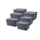 Set x6 caja simil ratán 15lts NEGRO