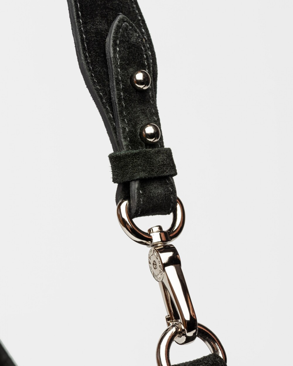 Cartera al hombro Luna en cuero gamuza Negro