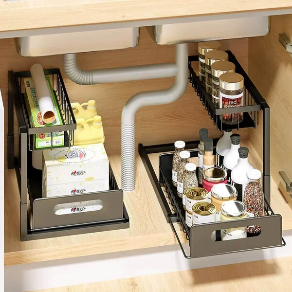 Estante Organizador Cajon Extraible Especiero Cocina mesada alacena 2 Niveles CAN009 Estante Organizador Cajon Extraible Especiero Cocina mesada alacena 2 Niveles CAN009