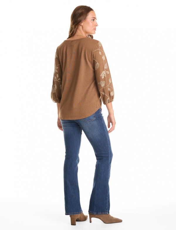 Blusa Flores TOSTADO