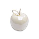 MANZANA DECORATIVA 7.5CM BLANCO/DORADO MANZANA DECORATIVA 7.5CM BLANCO/DORADO