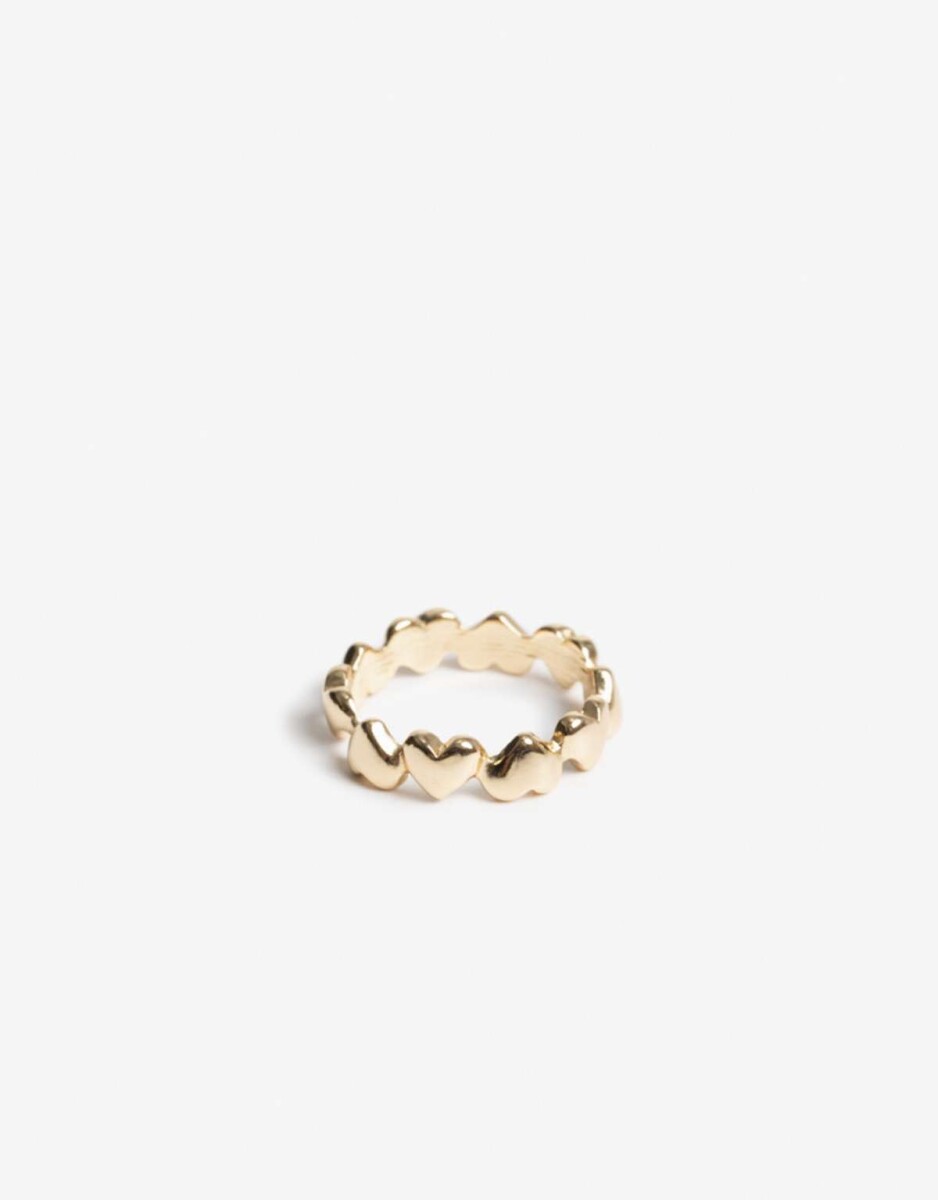 Anillo Metal Corazones De La Línea Stay Golden. - Dorado 
